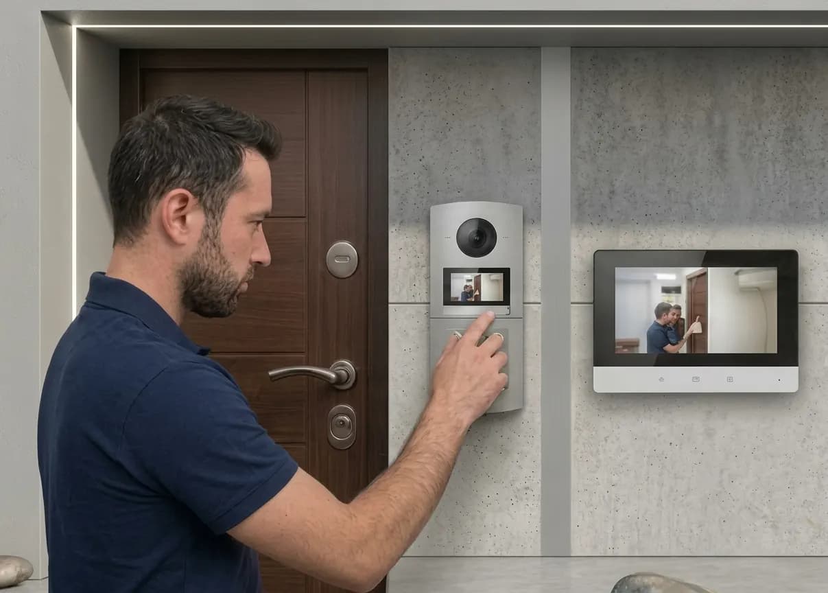 Türsprechanlage am Gebäudeeingang – Motiv zur Veranschaulichung