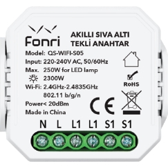 WF3-EL3-0201-01 AKILLI SIVA ALTI TEKLİ ANAHTAR (QS-WIFI-S05)