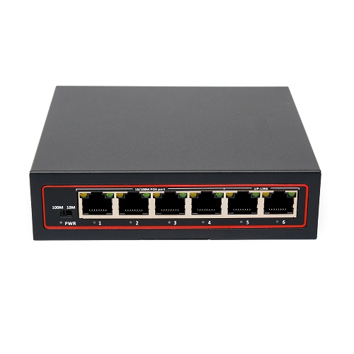 4 PORT 10/100 POE SWİTCH 2UPLİNK 100MM ETHERNET PORT 65W