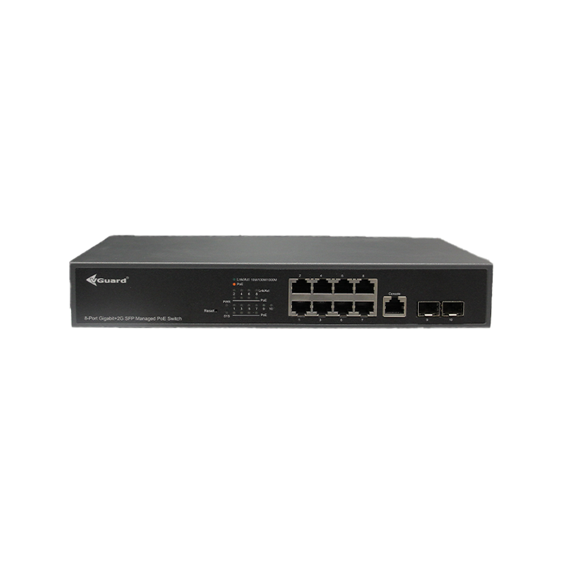 VGUARD 8 PORT 10/100 /1000 RJ45+2X100/1000 SFP YÖNETİLEBİLİR POE SWİTCH